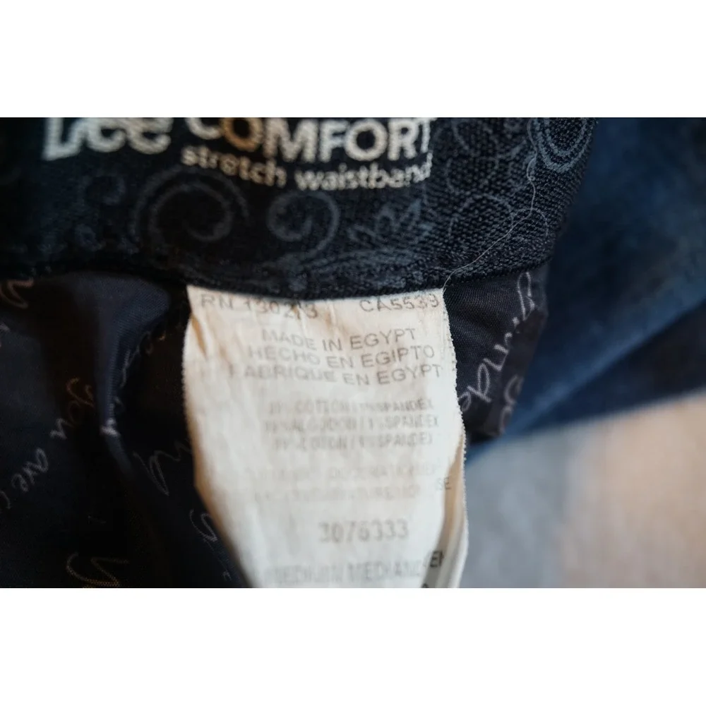 Lee Comfort Stretch Waistband Straight Leg Jeans Dark Wash Blue Denim 3076333